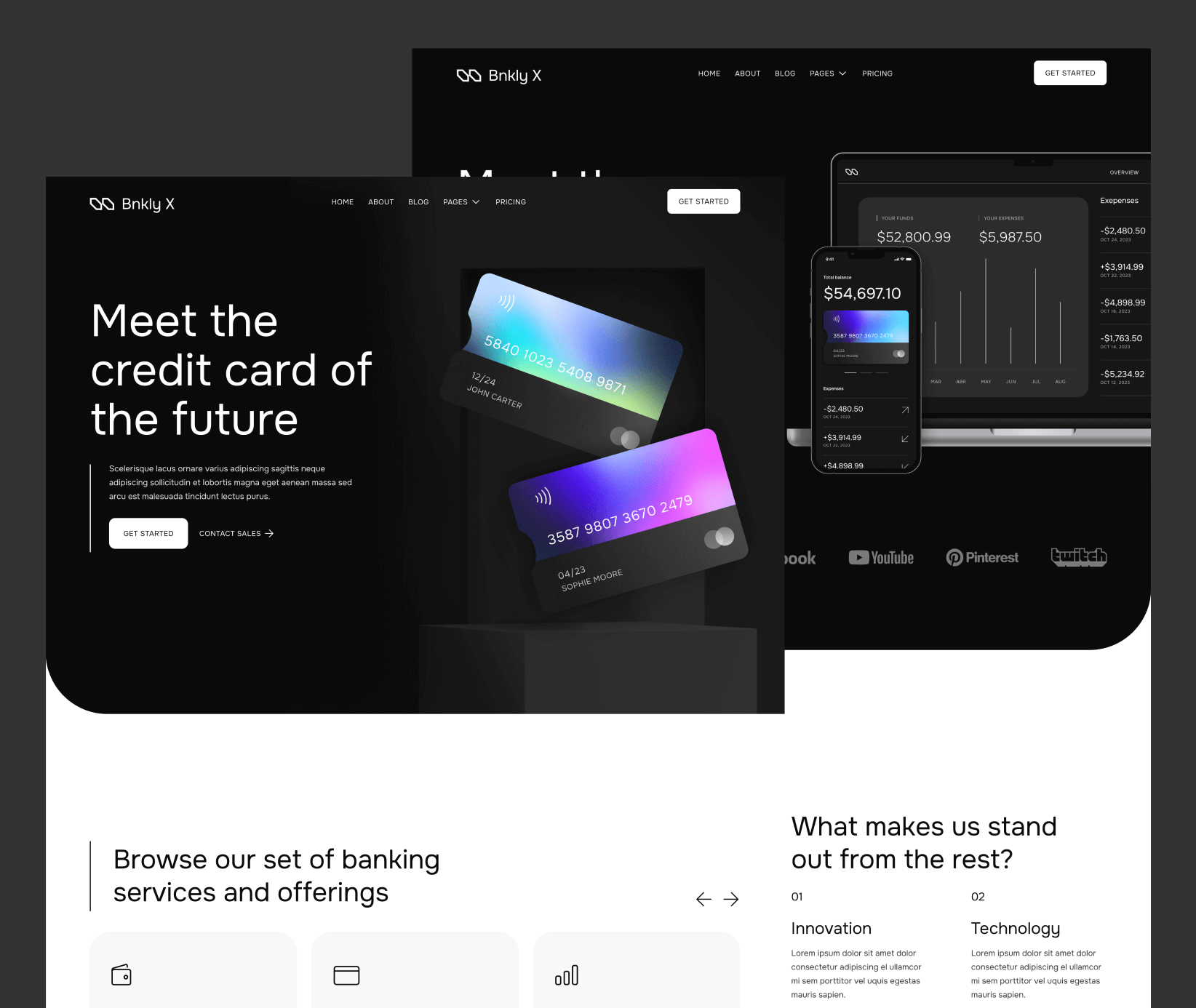 UI/UX and web design for Bnkly X