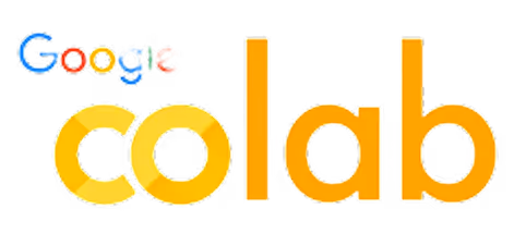 Google Colab logo with 'Google' in blue, red, yellow, and green letters and 'colab' in bold yellow-orange letters.